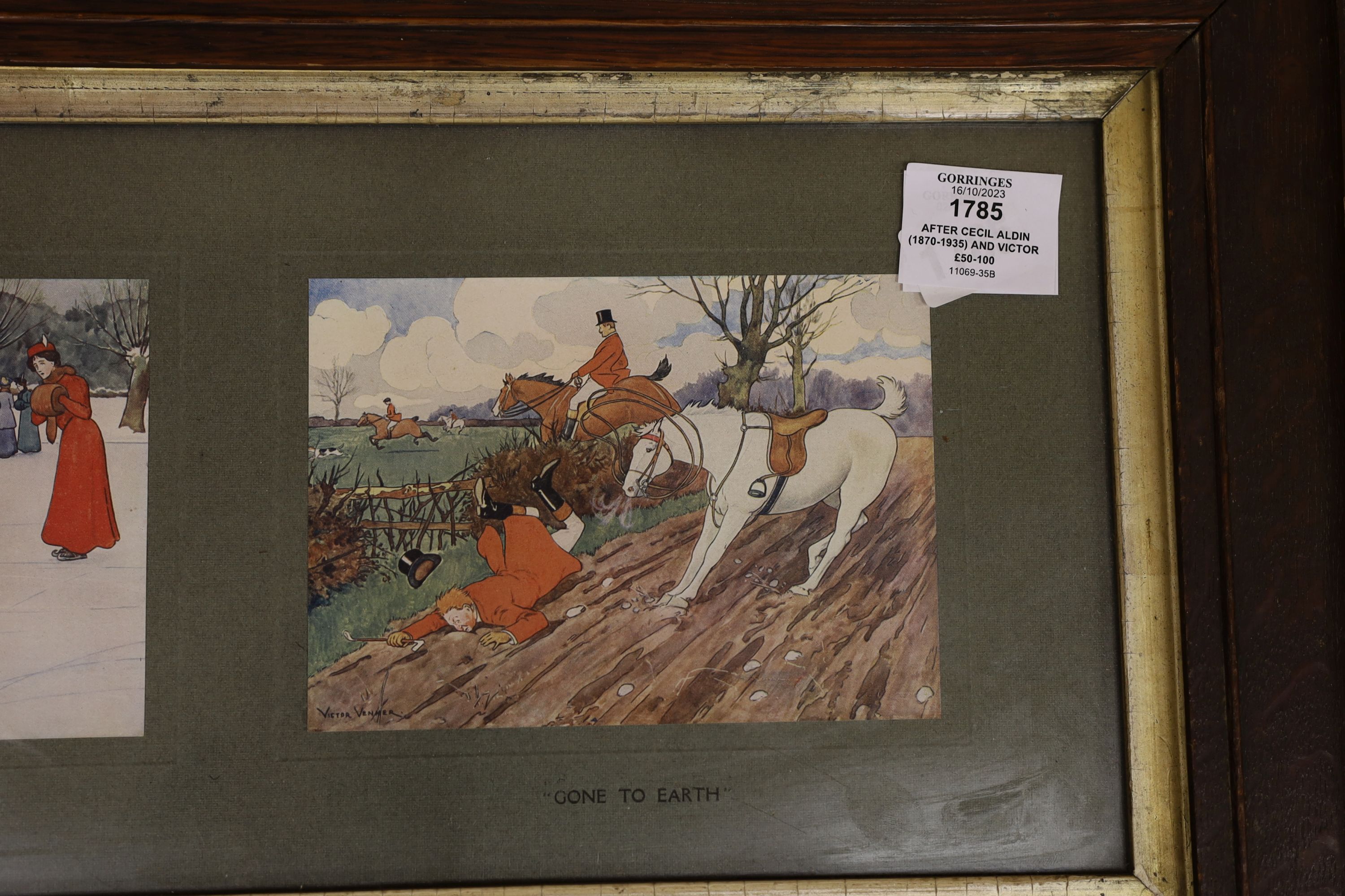 After Cecil Aldin (1870-1935) and Victor Venner (1869-1913), group of seven various colour prints including hunting scenes, largest 62cm x 39cm